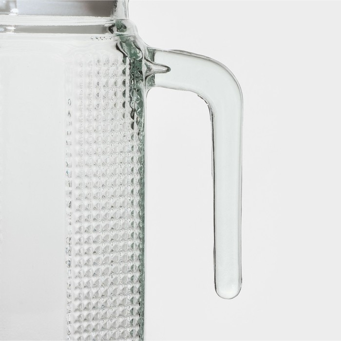 Кувшин стеклянный с крышкой Доляна «Ребристые грани», 1 л Кувшин стеклянный с крышкой Доляна «Ребристые грани», 1 л