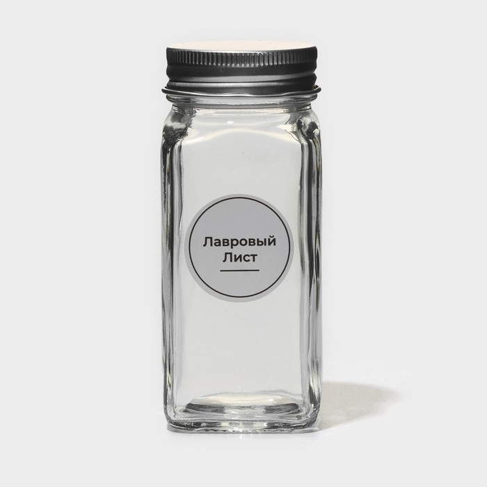 Набор стеклянных баночек для специй с металлической крышкой «Эко», 120 мл, 4,5×10,5 см, 12 шт Набор стеклянных баночек для специй с металлической крышкой «Эко», 120 мл, 4,5×10,5 см, 12 шт