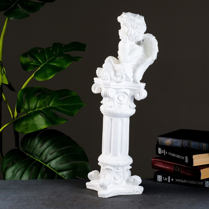 Светящаяся фигура  Светящаяся фигура "Ангел сидя на колонне" 17х51х16см