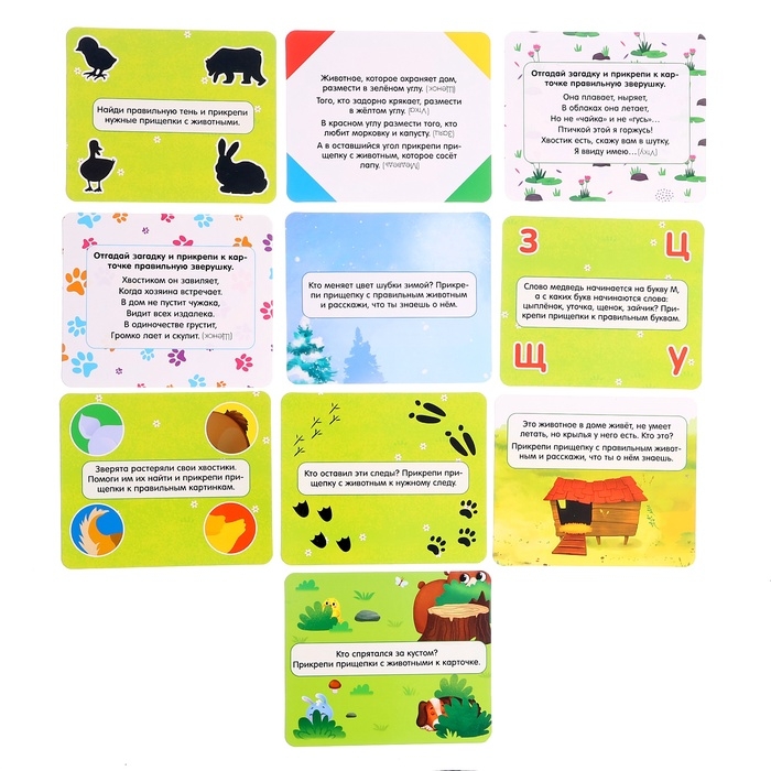 Развивающая игра «Зверушки на прищепках» Развивающая игра «Зверушки на прищепках»