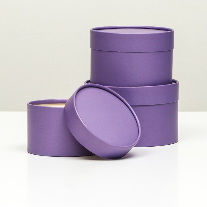 Набор шляпных коробок 3 в 1, Набор шляпных коробок 3 в 1,"Лавандовый",16 х 10,14 х 9,13 х 8,5 см