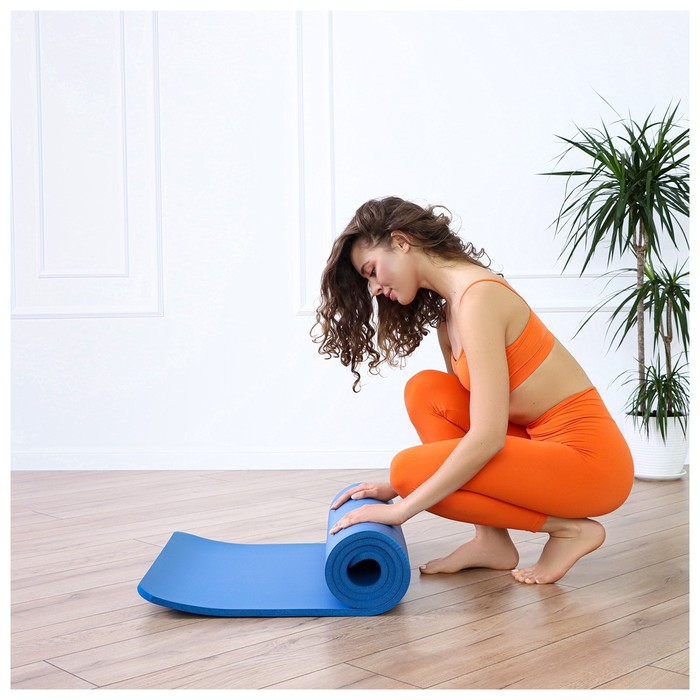 Коврик для йоги Sangh, 183×61×1,5 см, цвет синий Коврик для йоги Sangh, 183×61×1,5 см, цвет синий
