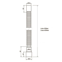 Труба гофрированная ORIO АC-1010, d=40 х 40/50 мм, L=320-650 мм