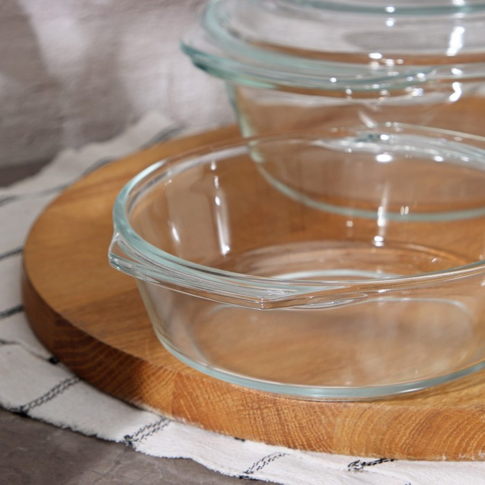 Набор кастрюль из жаропрочного стекла для запекания Доляна «Гратен», 3 предмета: 0,7 л, 1 л, 1,5 л, с крышками Набор кастрюль из жаропрочного стекла для запекания Доляна «Гратен», 3 предмета: 0,7 л, 1 л, 1,5 л, с крышками