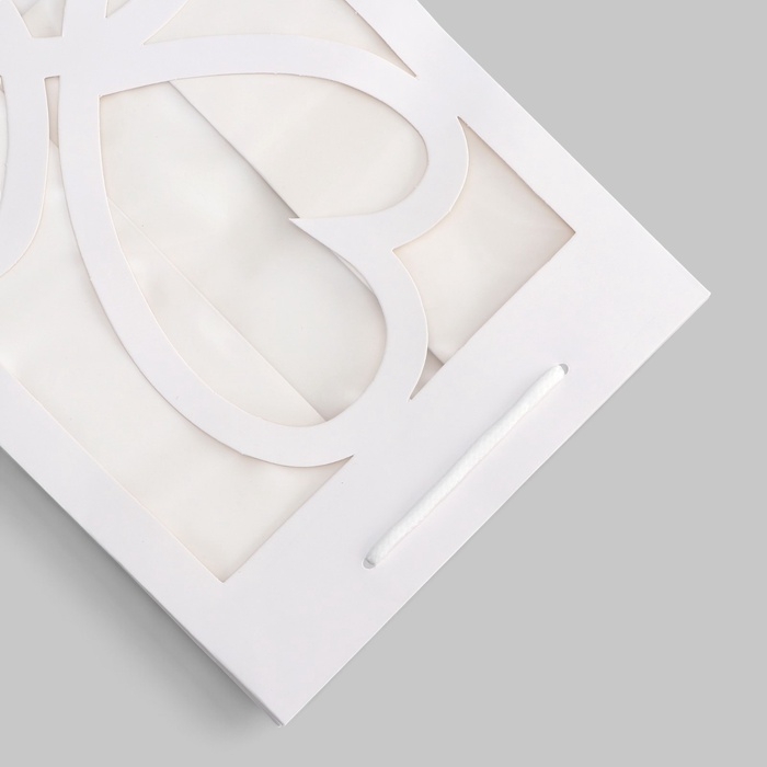 Пакет подарочный с фигурным окном, 20 х 16 х 30 см, белый Пакет подарочный с фигурным окном, 20 х 16 х 30 см, белый