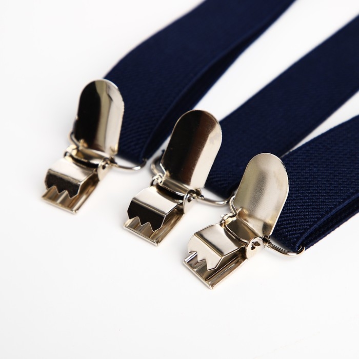 Подтяжки взрослые, ширина 2,5 см, цвет тёмно-синий Подтяжки взрослые, ширина 2,5 см, цвет тёмно-синий