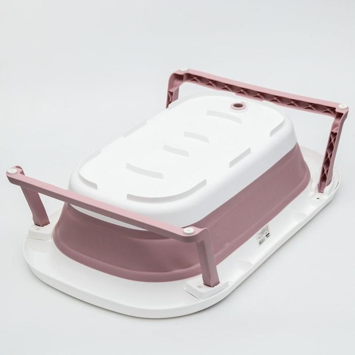 Ванночка детская складная со сливом, 75 см., цвет белый/розовый Ванночка детская складная со сливом, 75 см., цвет белый/розовый