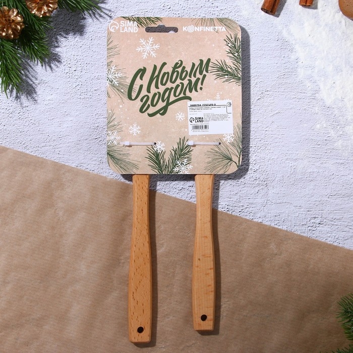 Новый год. Набор силиконовых лопаток «Лесная сказка», 2 шт в наборе (26х5 см, 23.3х4.3 см) Новый год. Набор силиконовых лопаток «Лесная сказка», 2 шт в наборе (26х5 см, 23.3х4.3 см)