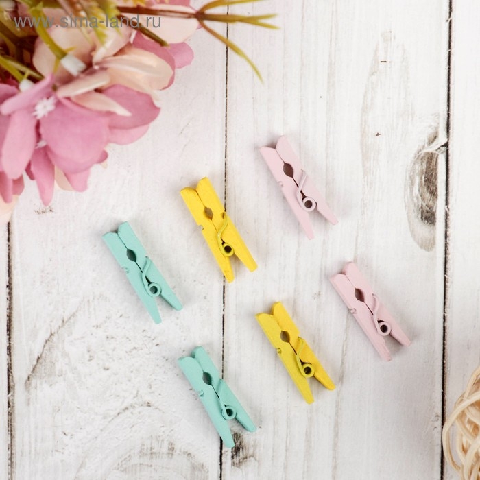 Набор декоративных мини-прищепок Набор декоративных мини-прищепок "Рукоделие" 18 шт, микс