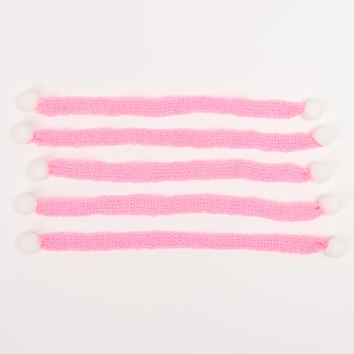 Шарфик для игрушек вязаный, набор 5 шт., размер 1 шт. — 27 × 2 см, цвет розовый Шарфик для игрушек вязаный, набор 5 шт., размер 1 шт. — 27 × 2 см, цвет розовый