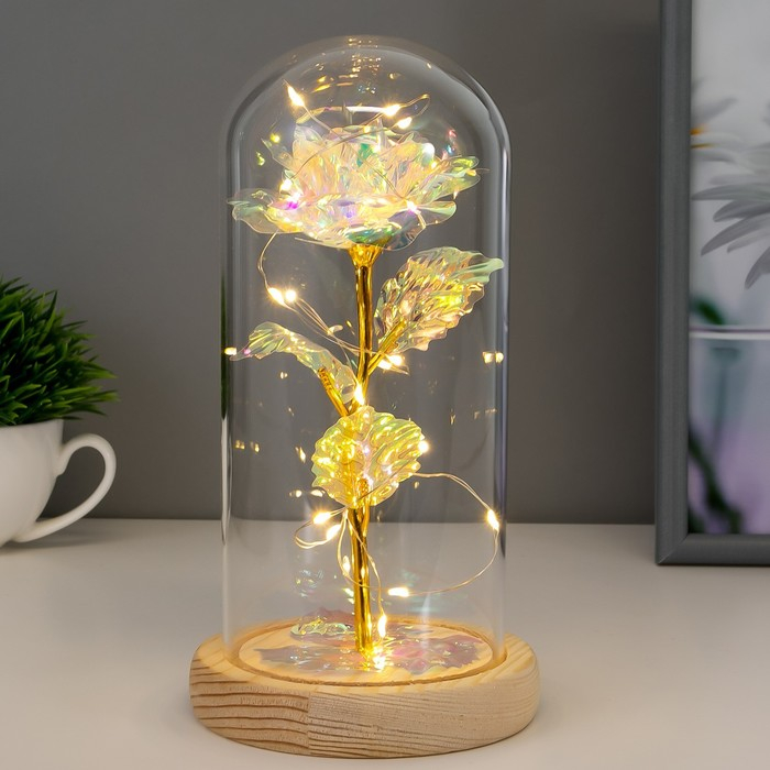 Ночник колба Ночник колба "Яркий цветок" LED от батареек 3хААА 11х11х21,5 см RISALUX