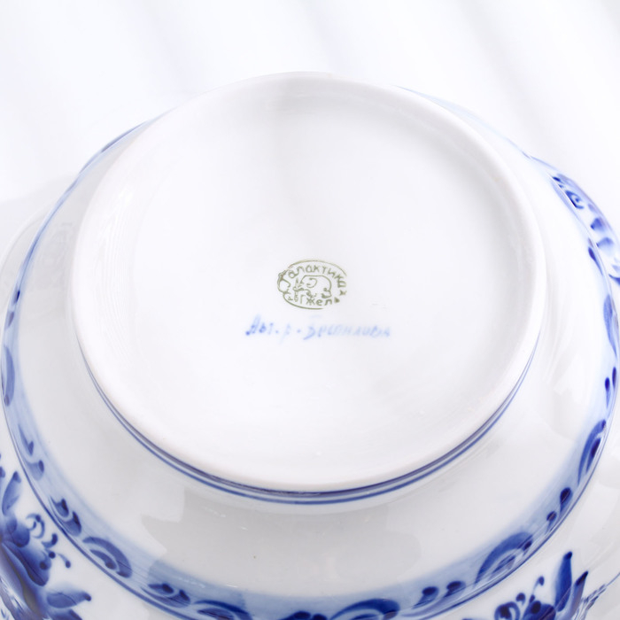 Салатник «Семья», большой, 21×21×13 см, гжель