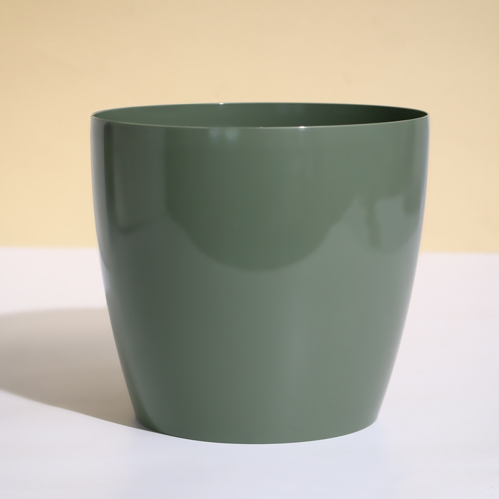 Горшок для цветов, d = 21 см, 5,2 л, пластик, зелёный шалфей Горшок для цветов, d = 21 см, 5,2 л, пластик, зелёный шалфей