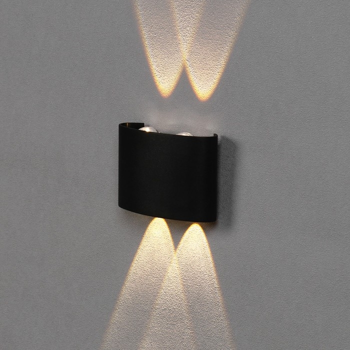 Светильник фасадный «Полусфера», FSD-073, 4 Вт, 3000К, 2 луча, IP65, 220 В, пластик, черный 100842 Светильник фасадный «Полусфера», FSD-073, 4 Вт, 3000К, 2 луча, IP65, 220 В, пластик, черный 100842