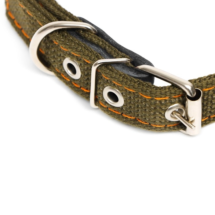 Ошейник брезентовый двухслойный, 54 х 2,5 см, ОШ 35-45 см, хаки Ошейник брезентовый двухслойный, 54 х 2,5 см, ОШ 35-45 см, хаки