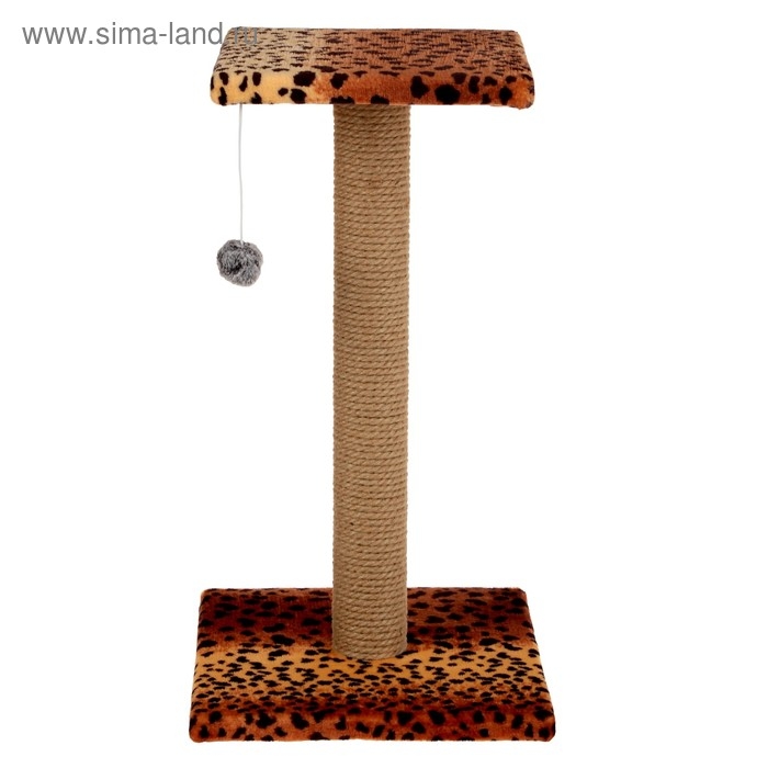 Когтеточка  Когтеточка "Столбик" с площадкой и игрушкой,  30 х 52 см, джут,  микс цветов