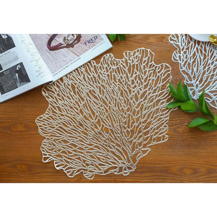 Салфетки сервировочные на стол Доляна «Кораллы», 4 шт, 48×39 см, цвет золотой Салфетки сервировочные на стол Доляна «Кораллы», 4 шт, 48×39 см, цвет золотой