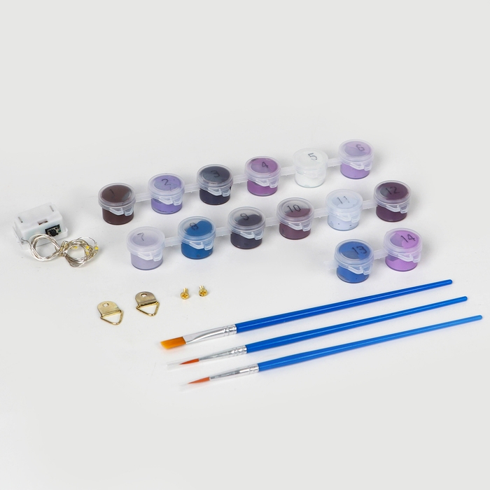 Картина по номерам с подрамником и гирляндой «Космос», 20 х 30 см Картина по номерам с подрамником и гирляндой «Космос», 20 х 30 см