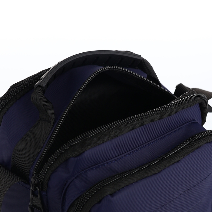 Сумка мужская на молниях, 3 наружных кармана, цвет синий Сумка мужская на молниях, 3 наружных кармана, цвет синий