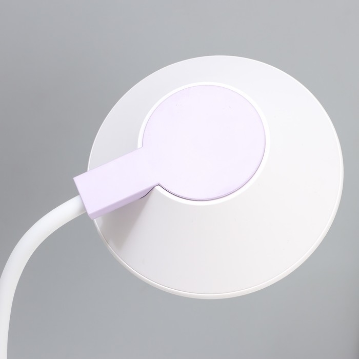 Настольная лампа  Настольная лампа "Гард" LED, от USB/АКБ 7 Вт сенсор 3000-6000 К белый-фиолетовый 13х12х37 см RISALUX