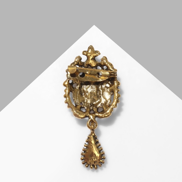 Брошь «Императрица» ночь, цвет сине-белый в чернёном золоте Брошь «Императрица» ночь, цвет сине-белый в чернёном золоте