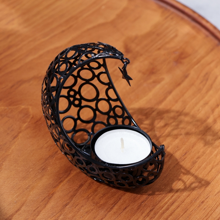 Подсвечник Подсвечник "Полумесяц", черный, 9,8х10,5 см