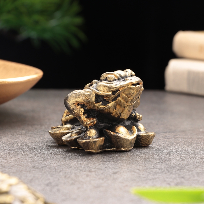 Сувенир Сувенир "Жаба денежная" большая, гипсобетон, 3,5х5х5,6см, набор 2 шт, 4х5,5 см