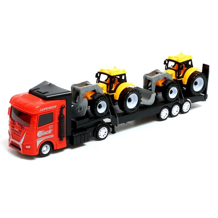 Грузовик инерционный &laquo;Автовоз&raquo;, с 2 тракторами, цвет МИКС
