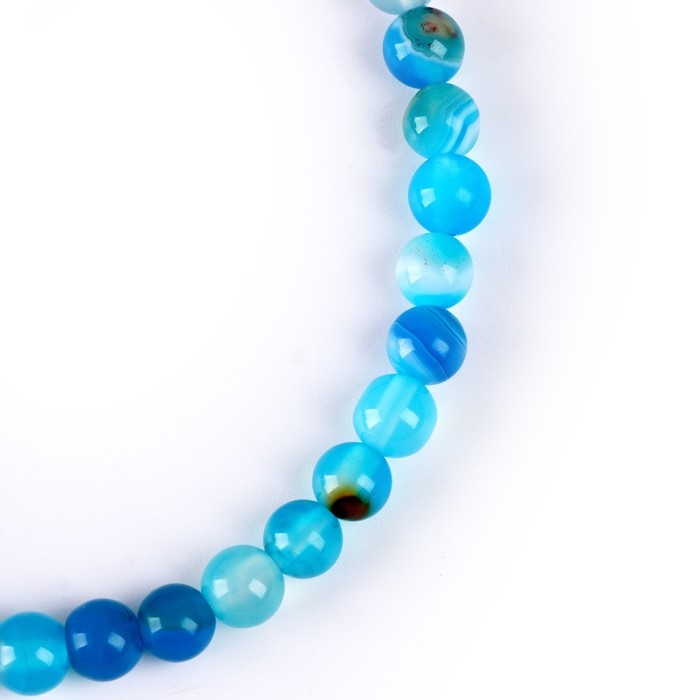 Бусины из натурального камня «Голубой агат» набор 58 шт., размер 1 шт. — 6 мм Бусины из натурального камня «Голубой агат» набор 58 шт., размер 1 шт. — 6 мм