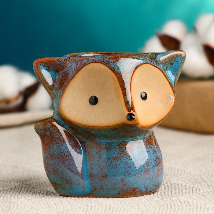 Горшок  Горшок "Лисенок Фред"  голубой, 8х9х9см