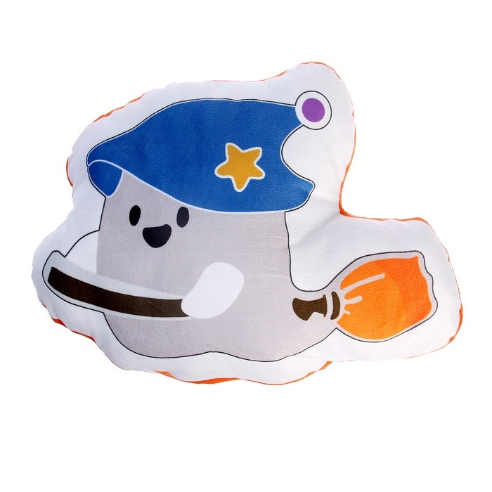 Мягкая игрушка «Привидение» на метле, цвет белый Мягкая игрушка «Привидение» на метле, цвет белый