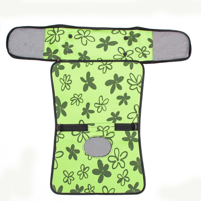Сумка - переноска для животных  Сумка - переноска для животных "Цветы", зелёная, размер М, 40 х 21 х 27 см