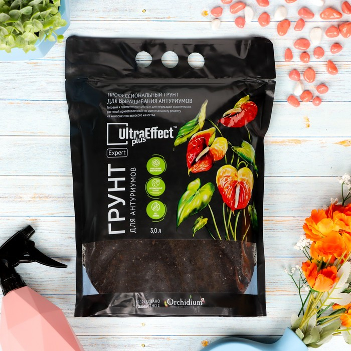 Грунт премиальный для выращивания антуриумов UltraEffect Plus Expert, 3 л Грунт премиальный для выращивания антуриумов UltraEffect Plus Expert, 3 л