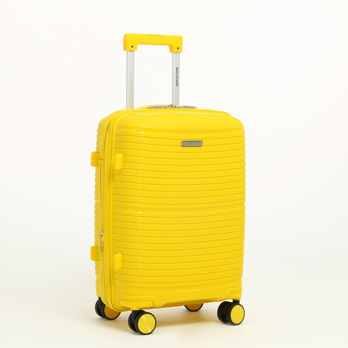 Чемодан малый 47 л (S) Bagvoyage, отдел на молнии, с расширением, кодовый замок, 4 колеса, цвет жёлтый Чемодан малый 47 л (S) Bagvoyage, отдел на молнии, с расширением, кодовый замок, 4 колеса, цвет жёлтый