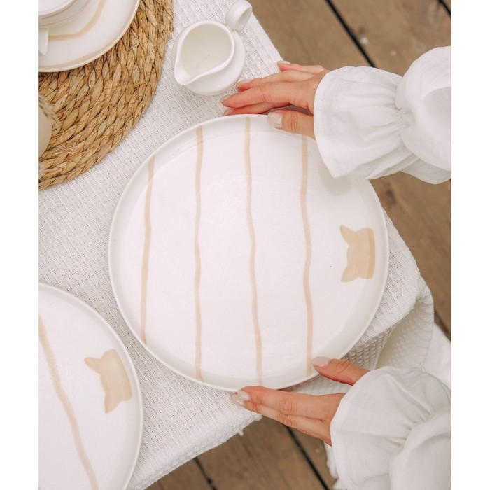 Набор тарелок фарфоровых SL Home «Гато», d=24 см, цвет белый Набор тарелок фарфоровых SL Home «Гато», d=24 см, цвет белый