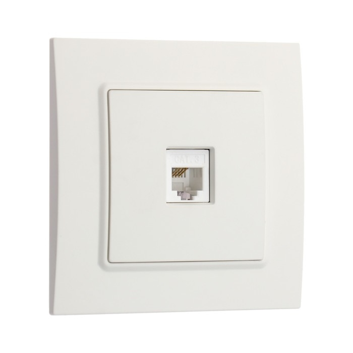Розетка телефонная одноместная TOT Elegant, скрытая, белая Розетка телефонная одноместная TOT Elegant, скрытая, белая