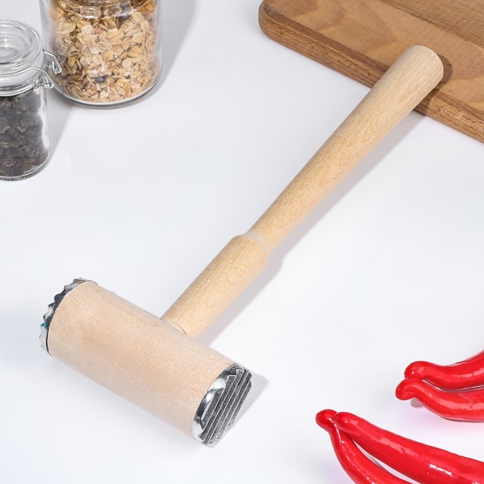 Молоток для мяса деревянный с металлом Молоток для мяса деревянный с металлом