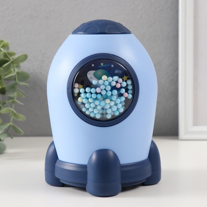 Копилка пластик  Копилка пластик "Ракета" сейфовый замок МИКС 9,5х9,5х16,5 см