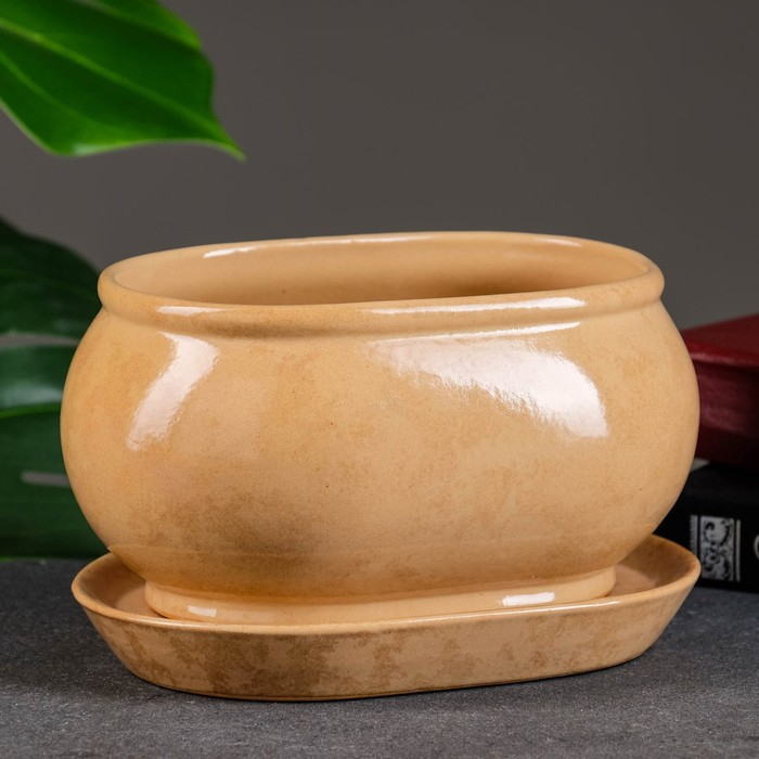 Горшок цветочный Танго№3 1,1л 15*10*10см бежевый Горшок цветочный Танго№3 1,1л 15*10*10см бежевый
