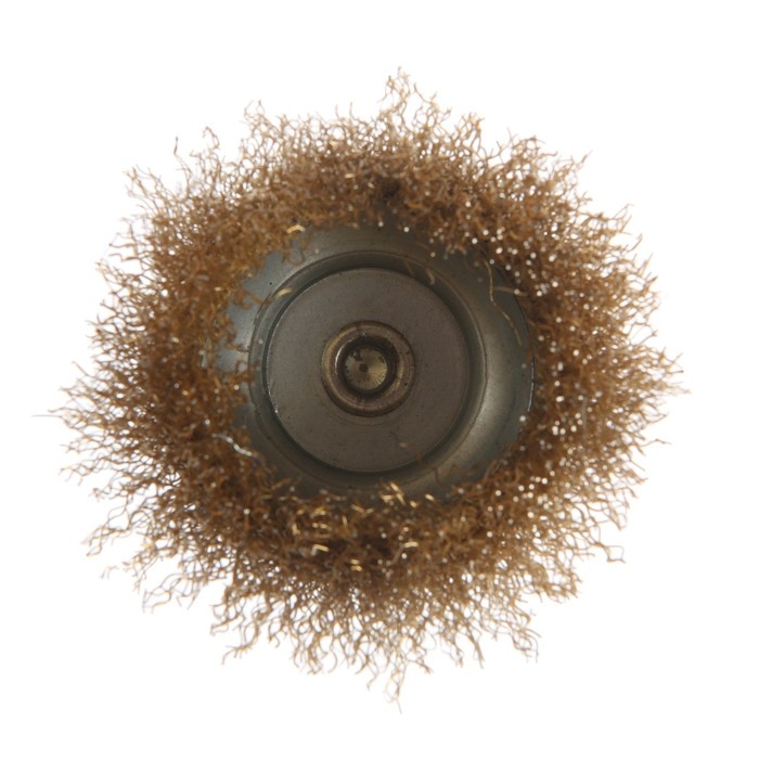 Щетка металлическая для дрели ТУНДРА, со шпилькой,  Щетка металлическая для дрели ТУНДРА, со шпилькой, "чашка", 75 мм