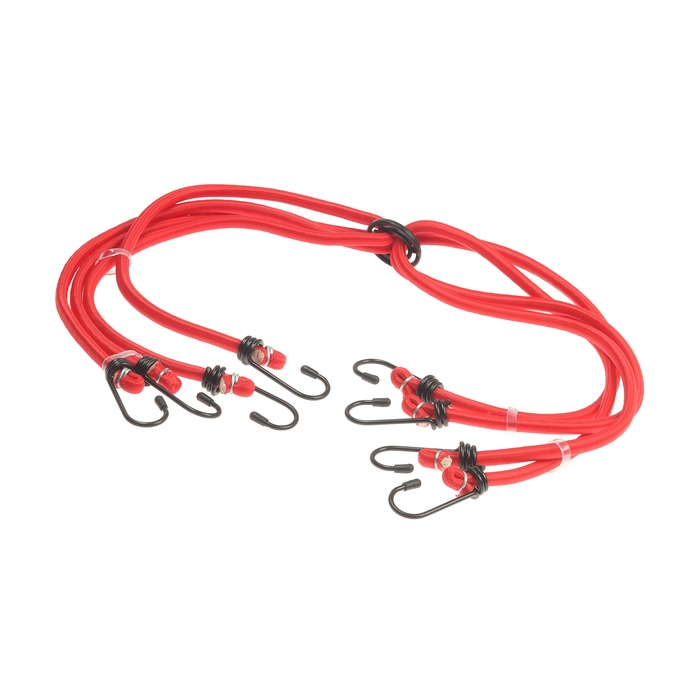 Резинка для крепления багажа  Резинка для крепления багажа "Паук" 80 см, d8 мм, металлические крючки, набор 4 шт