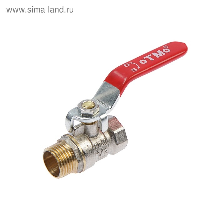 Кран шаровой OTMO, внутренняя/наружная резьба 1/2 Кран шаровой OTMO, внутренняя/наружная резьба 1/2", ручка, никелированная латунь