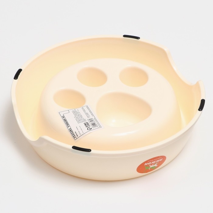 Миска для медленного кормления Миска для медленного кормления "Лапа", 22,5 х 23 х 6,5см, бежевая