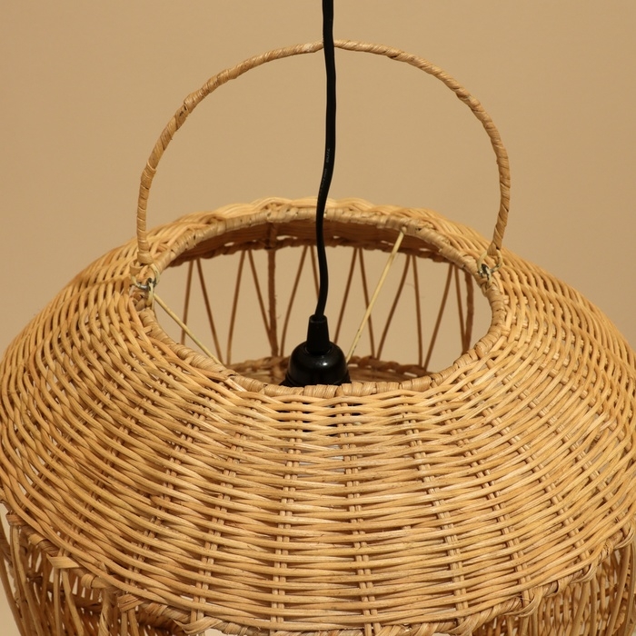 Светильник потолочный из ротанга Светильник потолочный из ротанга "Жемчужина" 1х120Вт, Е27, 40х40х25 см