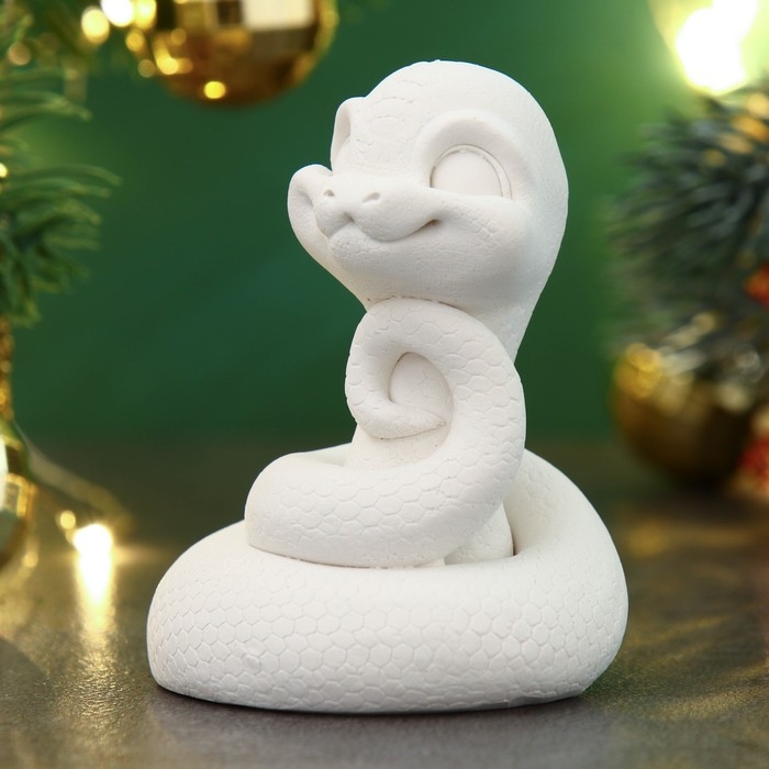 Новый год. Символ 2025. Фигура для раскраски  Новый год. Символ 2025. Фигура для раскраски "Змейка Фея" 7х6см