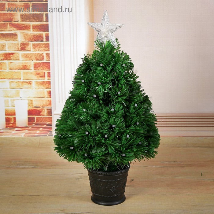 Ёлка фиброоптическая 60 см свечение, d нижнего яруса 35 см, 55 веток Ёлка фиброоптическая 60 см свечение, d нижнего яруса 35 см, 55 веток