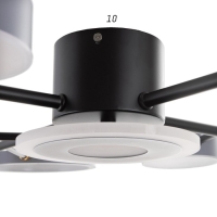 Люстра с ПДУ 2300/9BK LED 190Вт 3000-6000К черный 85х85х9 см BayerLux