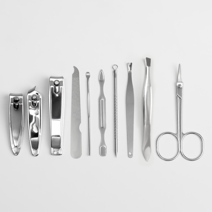 Набор маникюрный «Soft», 10 предметов, в футляре, цвет МИКС Набор маникюрный «Soft», 10 предметов, в футляре, цвет МИКС