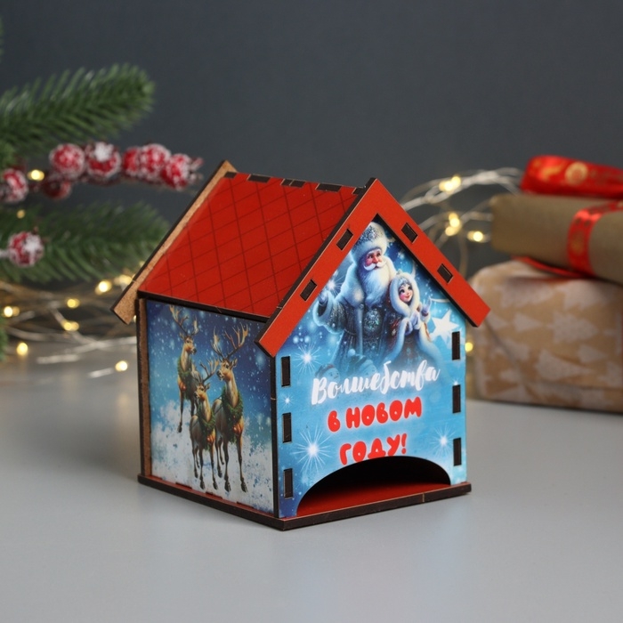 Новогодний чайный домик  Новогодний чайный домик "Волшебства" 10,5х9,5х12 см