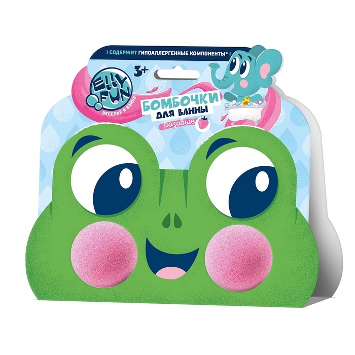 Бомбочки для ванны Бомбочки для ванны "ELLYFUN" "Зверюшки" "Лягушонок обечайка", цв. Розовый EF012